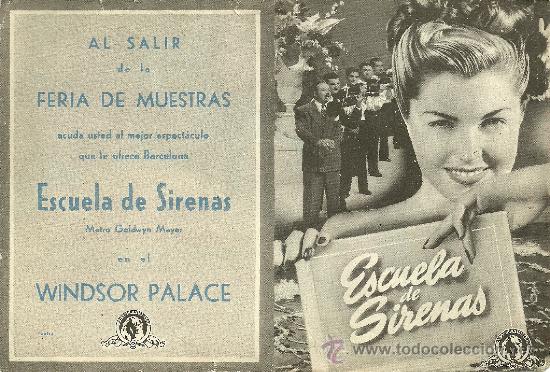 Foglietti di film di film antichi di cinema: ESCUELA DE SIRENAS CP DOBLE