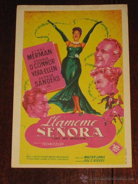 Cine: LLAMEME SE&Ntilde;ORA - ANTIGUO FOLLETO O PROGRAMA DE CINE ILUSTRADO POR SOLIGO.