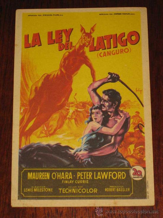 Cine: LA LEY DEL LATIGO - ANTIGUO PROGRAMA DE CINE O FOLLETO DE MANO - ILUSTRADO POR SOLIGO - REVERSO CON