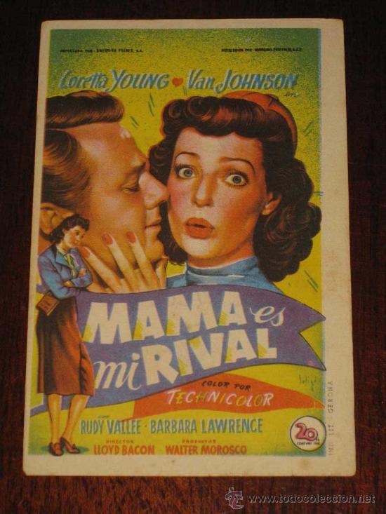 Cine: MAMA ES MI RIVAL - ANTIGUO PROGRAMA DE CINE O FOLLETO DE MANO - ILUSTRADO POR SOLIGO - REVERSO CON P