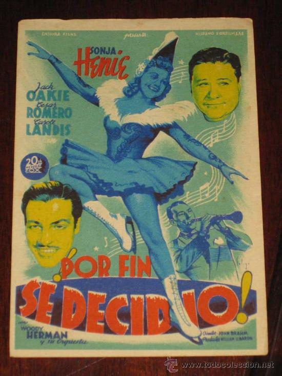 Cine: POR FIN SE DECIDIO - ANTIGUO PROGRAMA DE CINE O FOLLETO DE MANO - ILUSTRADO POR SOLIGO - REVERSO CON