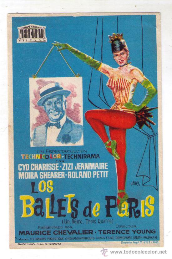 Cine: PROGRAMA DE CINE - LOS BALLETS DE PARIS - MAURICE CHEVALIER - A&Ntilde;O 1.960 - Foto 1