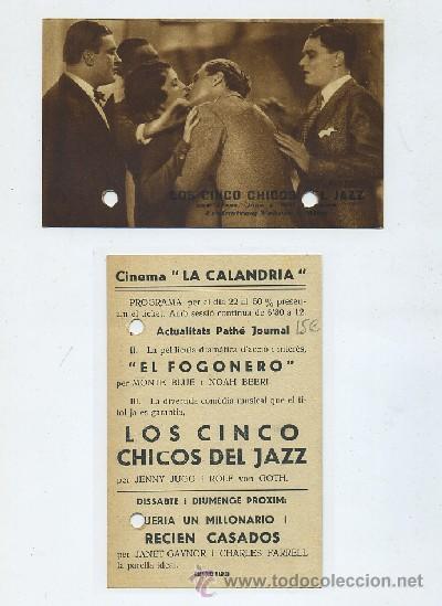 Cine: PROGRAMA DE CINE-TARJETA-LOS CINCO CHICOS DEL JAZZ (PC-726) - Foto 1