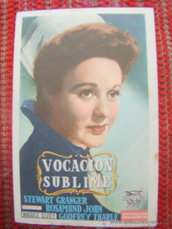 Cine: PROGRAMA. VOCACI&Oacute;N SUBLIME. STEWART GRANGER, ROSAMUND JOHN. S/P.
