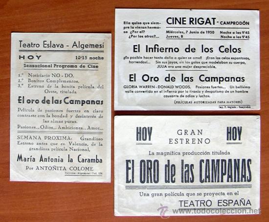 Cine: El oro de las campanas - 3 programas diferente distribuidora - Con publicidad - Foto 2