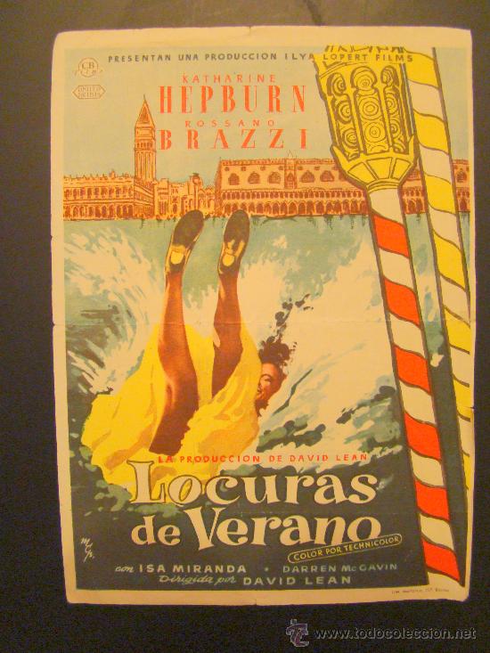Kino: LOCURAS DE VERANO, KATHARINE HEPBURN, ROSSANO BRAZZI, C/P. CINE GOYA. 1956