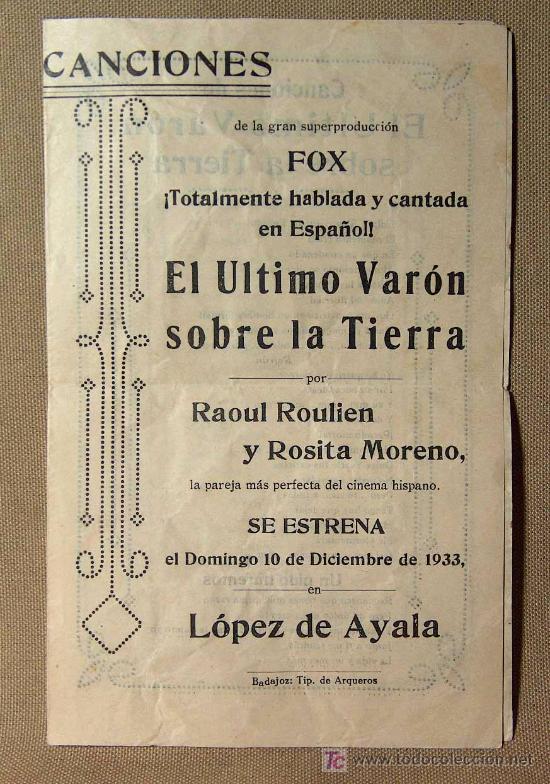 Cine: PROGRAMA DE CINE, EL ULTIMO VARON SOBRE LA TIERRA, (IT'S GREAT TO BE ALIVE), JAMES TINLING