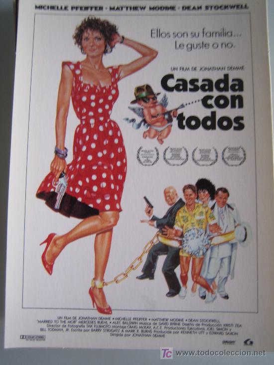 Cinema: Folleto de mano tarjeta original estreno - casada con todos michelle pfeiffer - lauren films