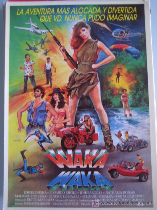 Cine: Folleto de mano tarjeta original estreno - waka waka -jorge ginebra lauren films