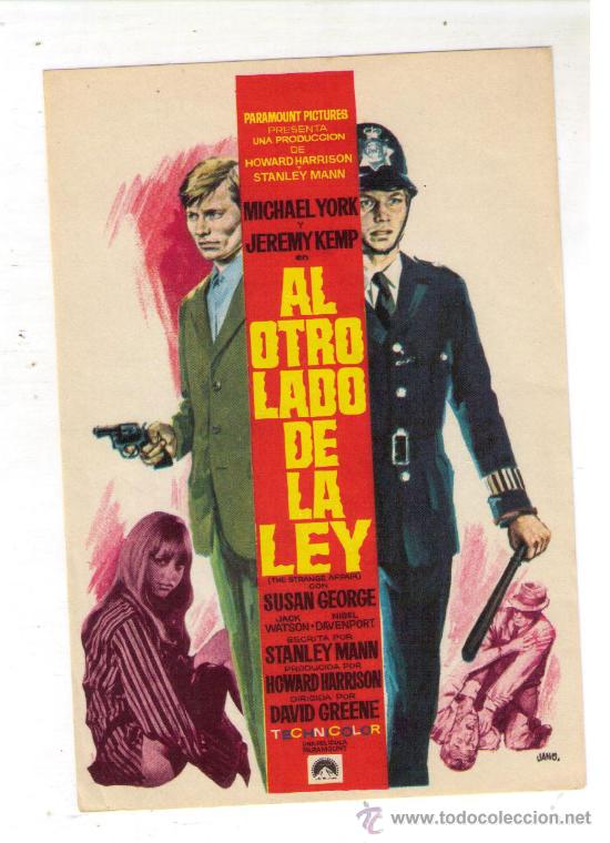 Cine: PROGRAMA DE CINE - AL OTRO LADO DE LA LEY - MICHAEL YORK - A&Ntilde;O 1.968 - Foto 1