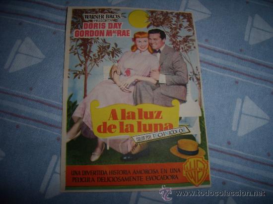 Cine: cartel cinematogr&aacute;fico antiguo - A la luz de la luna - Doris Day
