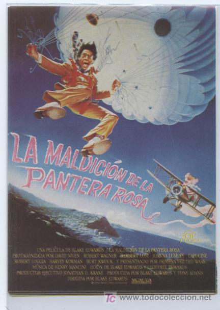 Foglietti di film di film antichi di cinema: LA MALDICION DE LA PANTERA ROSA. CON DAVID NIVEN Y ROBERT WAGNER