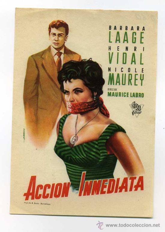 Cine: ACCION INMEDIATA, con Henri Vidal. - Foto 1