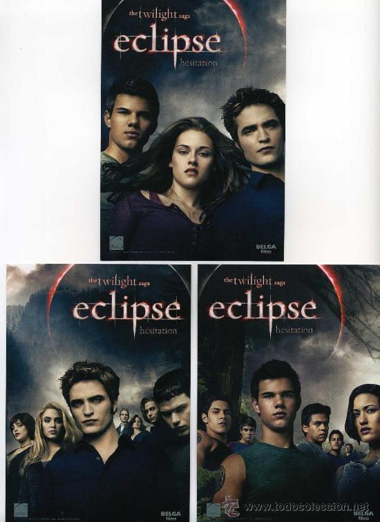 Cine: ECLIPSE, con Robert Pattinson. 3 postales. - Foto 1