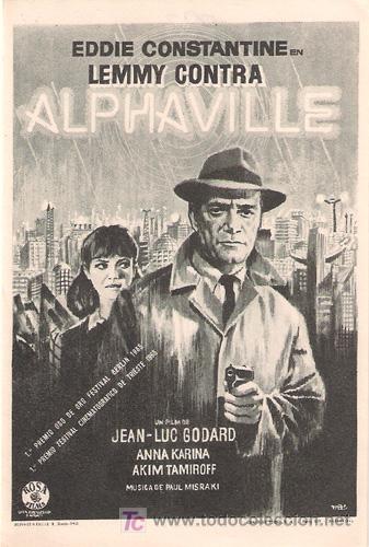 Cine: PR2 LEMMY CONTRA ALPHAVILLE PROGRAMA SENCILLO ROSA EDDIE CONSTANTINE GODARD - Foto 1