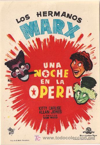 Cine: PR3 UNA NOCHE EN LA OPERA PROGRAMA SENCILLO CIRE HERMANOS MARX - Foto 1