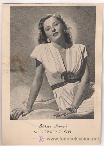 Cine: PR3 MI REPUTACION PROGRAMA TARJETA WARNER BARBARA STANWYCK - Foto 1