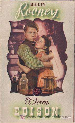 Cine: PR3 EL JOVEN EDISON PROGRAMA DOBLE MGM MICKEY ROONEY - Foto 1