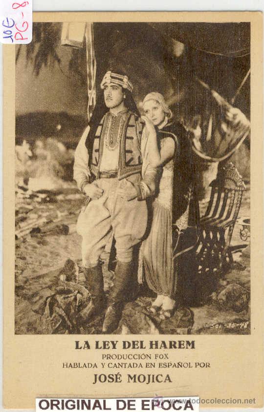 Foglietti di film di film antichi di cinema: (PG-8)PROGRAMA DE CINE LA LEY DEL HAREM SOBRE POSTAL