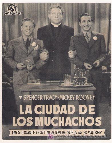 Cine: PR5 LA CIUDAD DE LOS MUCHACHOS PROGRAMA DOBLE MGM SPENCER TRACY MICKEY ROONEY - Foto 1