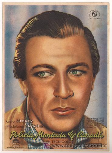 Cine: PR5 POLICIA MONTADA DEL CANADA PROGRAMA SENCILLO GRANDE CHAMARTIN GARY COOPER - Foto 1