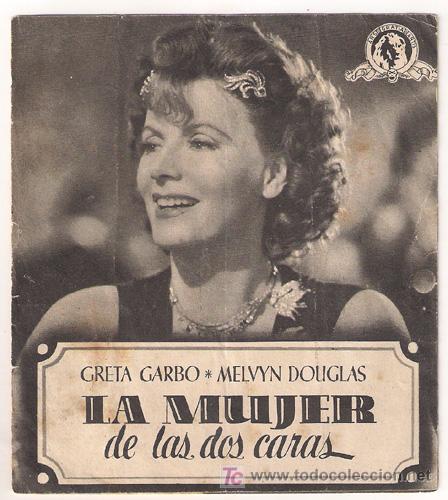 Cine: PR5 LA MUJER DE LAS DOS CARAS PROGRAMA DOBLE MGM GRETA GARBO - Foto 1