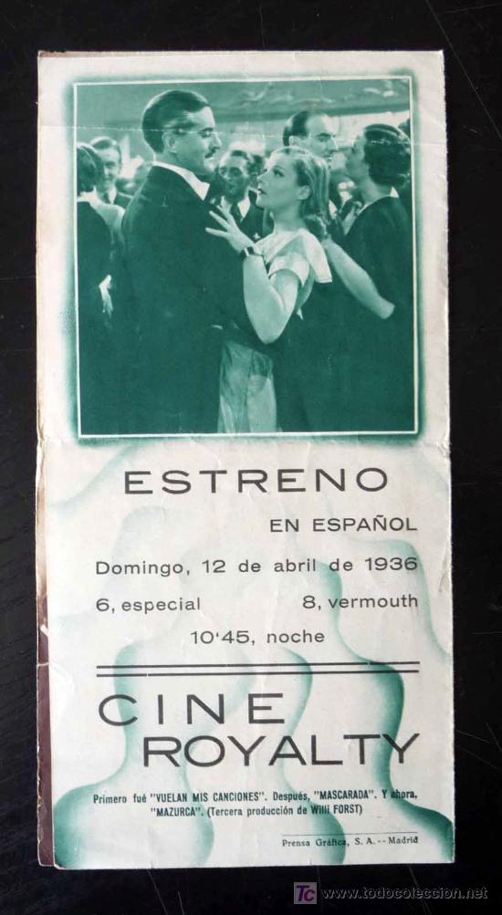 Cine: PROGRAMA DE CINE, MAZURCA, UFILMS, INGEBORG THEEK, PAUL HARTMANN, 1936 - Foto 3