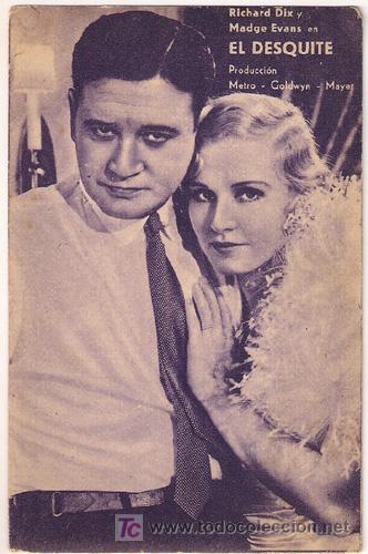 Cine: PR5 EL DESQUITE PROGRAMA TARJETA MGM RICHARD DIX MADGE EVANS - Foto 1