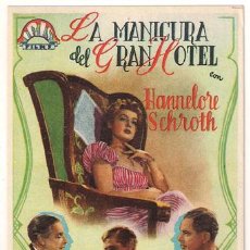 Cine: PR5 LA MANICURA DEL GRAN HOTEL PROGRAMA SENCILLO IRIS HANNELORE SCHROTH. Lote 400340704