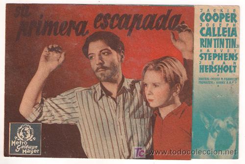 Cine: PTCC 511 SU PRIMERA ESCAPADA PROGRAMA DOBLE MGM JACKIE COOPER RIN TIN TIN Jr. - Foto 1