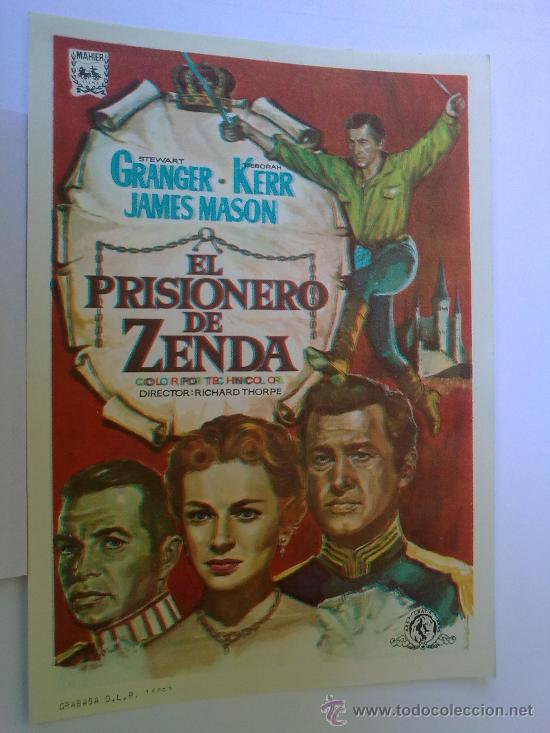 Folhetos de m&atilde;o de filmes antigos de cinema: EL PRSIONERO DE ZENDA