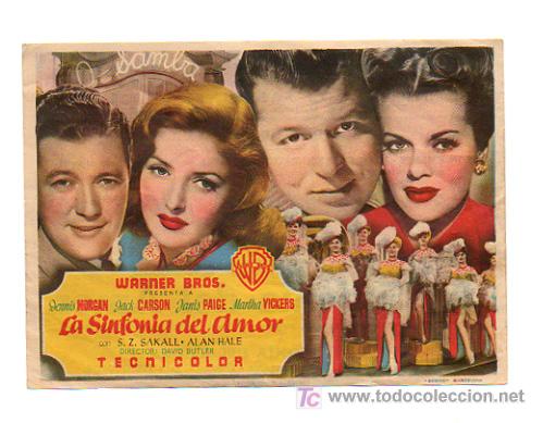 Kino: LA SINFON&Iacute;A DEL AMOR. CINE METROPOL, CENTRO VILASAN&Eacute;S. 1949.