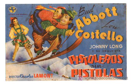 Kino: PISTOLEROS SIN PISTOLAS. CINE METROPOL. 1945.