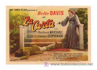 Cine: LA CARTA. CINE METROPOL. 1948. - Foto 1