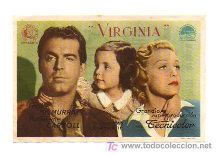 Cine: VIRGINIA. CINE CENTRO VILASAN&Eacute;S. 1945. - Foto 1