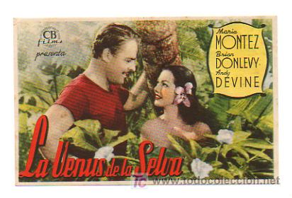 Kino: LA VENUS DE LA SELVA. CINE CENTRO VILASAN&Eacute;S. 1945.