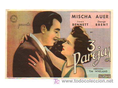 Cine: 3 PAREJAS. CINE METR&Oacute;POLI. 1944. - Foto 1