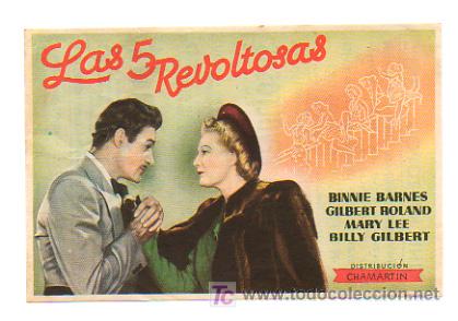 Cine: LAS 5 REVOLTOSAS. CINE METROPOLI. 1943.