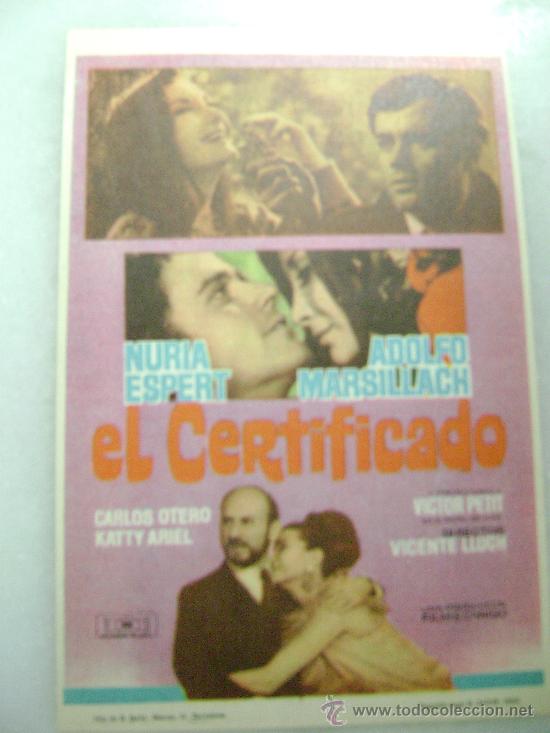 Cine: EL CERTIFICADO.F-843