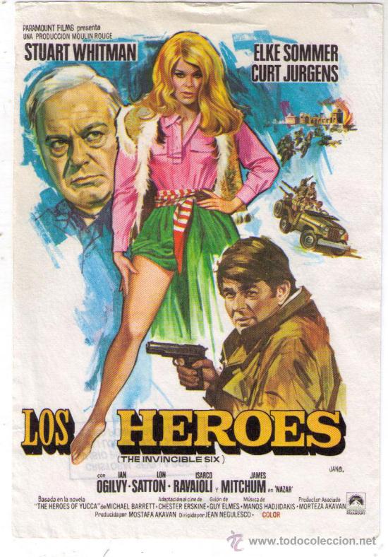 Cine: PROGRAMA CINE - LOS H&Eacute;ROES - STUART WHITMAN - A&Ntilde;O 1.968 - SIN PUBLICIDAD - Foto 1
