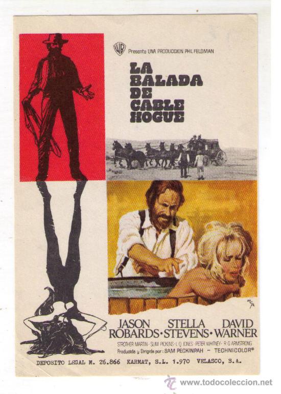 Cine: PROGRAMA CINE - LA BALADA DE CABLE HOGUE - JASON ROBARDS - A&Ntilde;O 1.970 - Foto 1