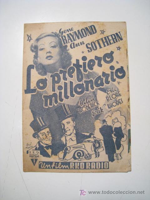 Cine: LO PREFIERO MILLONARIO - PROGRAMA CINE DOBLE - Foto 1