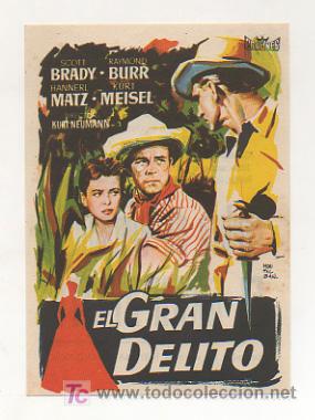 Kino: EL GRAN DELITO. CINE METROPOL. 1957.