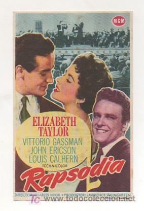 Cine: RAPSODIA. CINE METROPOL. 1955. - Foto 1