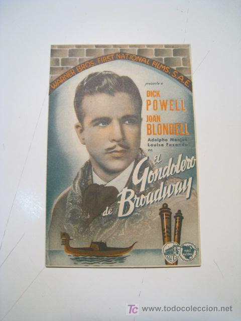 Cine: EL GONDOLERO DE BROADWAY - PROGRAMA CINE DOBLE - Foto 1