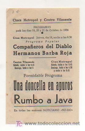 Cine: RUMBO A JAVA. CINE METROPOL. 1956. - Foto 2