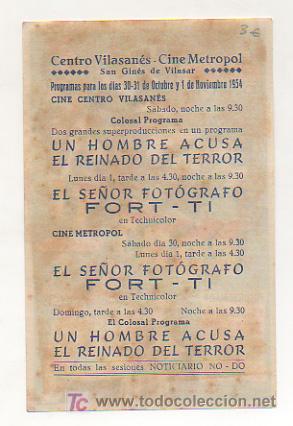 Cine: FORTI - TI. CINE METROPOL. 1954. - Foto 2