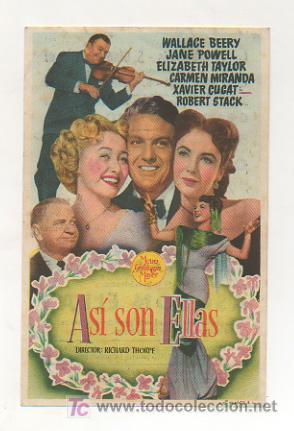 Cine: ASI SON ELLAS. CINE CENTRO VILASAN&Eacute;S. 1950.