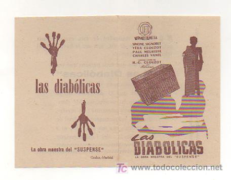 Cine: LAS DIAB&Oacute;LICAS. LA OBRA MAESTRA DEL SUSPENSE. HISPAMEX FILMS.(PROGRAMA DOBLE). - Foto 1