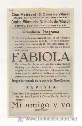 Cine: FABIOLA. CINE METROPOL. 1950. - Foto 2
